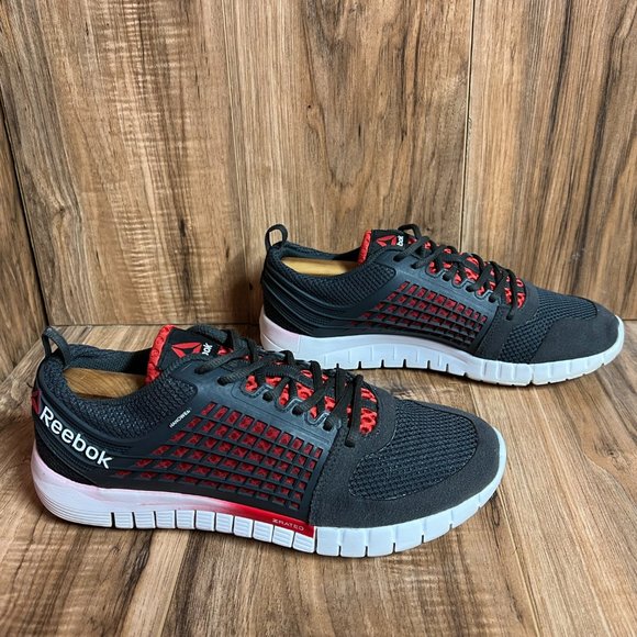 Reebok ZQuick Electrify Mens Running Shoes Black Red Nanoweb M43708 Size 9.5 - Picture 2 of 8